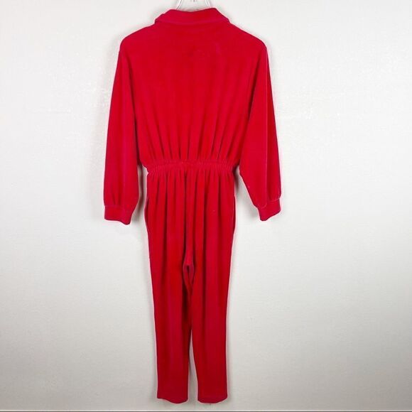 Saks Fifth Avenue Red Velvet Jumpsuit Gold XS - Picture 12 of 14